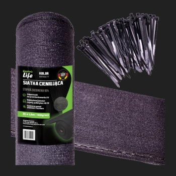 SIATKA CIENIUJĄCA NA OGRODZENIE 1,5x25m 160g/m2 95% ANTRACYT